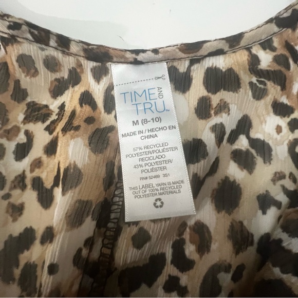 Time and Tru Leopard Print Cover Up Size M 8-10 excellent condition - Picture 5 of 7